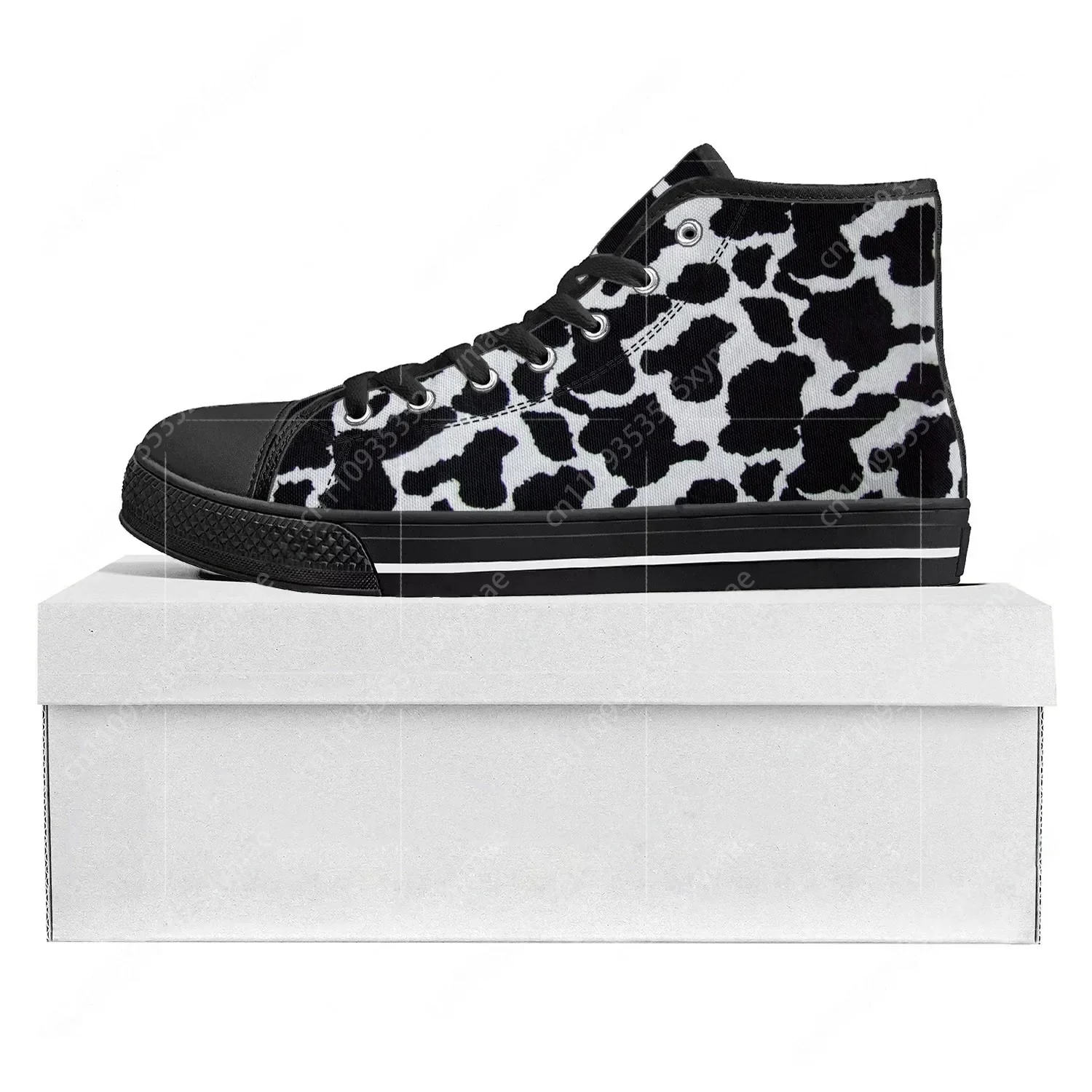 3D Printing Custom - Cow Print 3D Pattern High Top